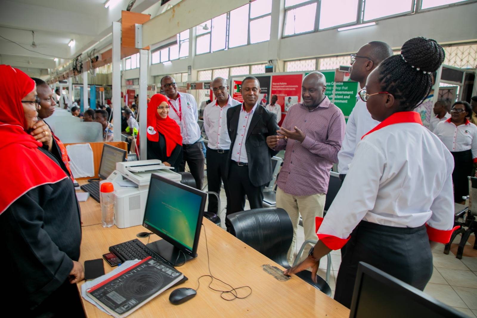 The Principal Secretary Mr. Amos Gathecha EBS visited Huduma Centre Mombasa to assess the level of service delivery.