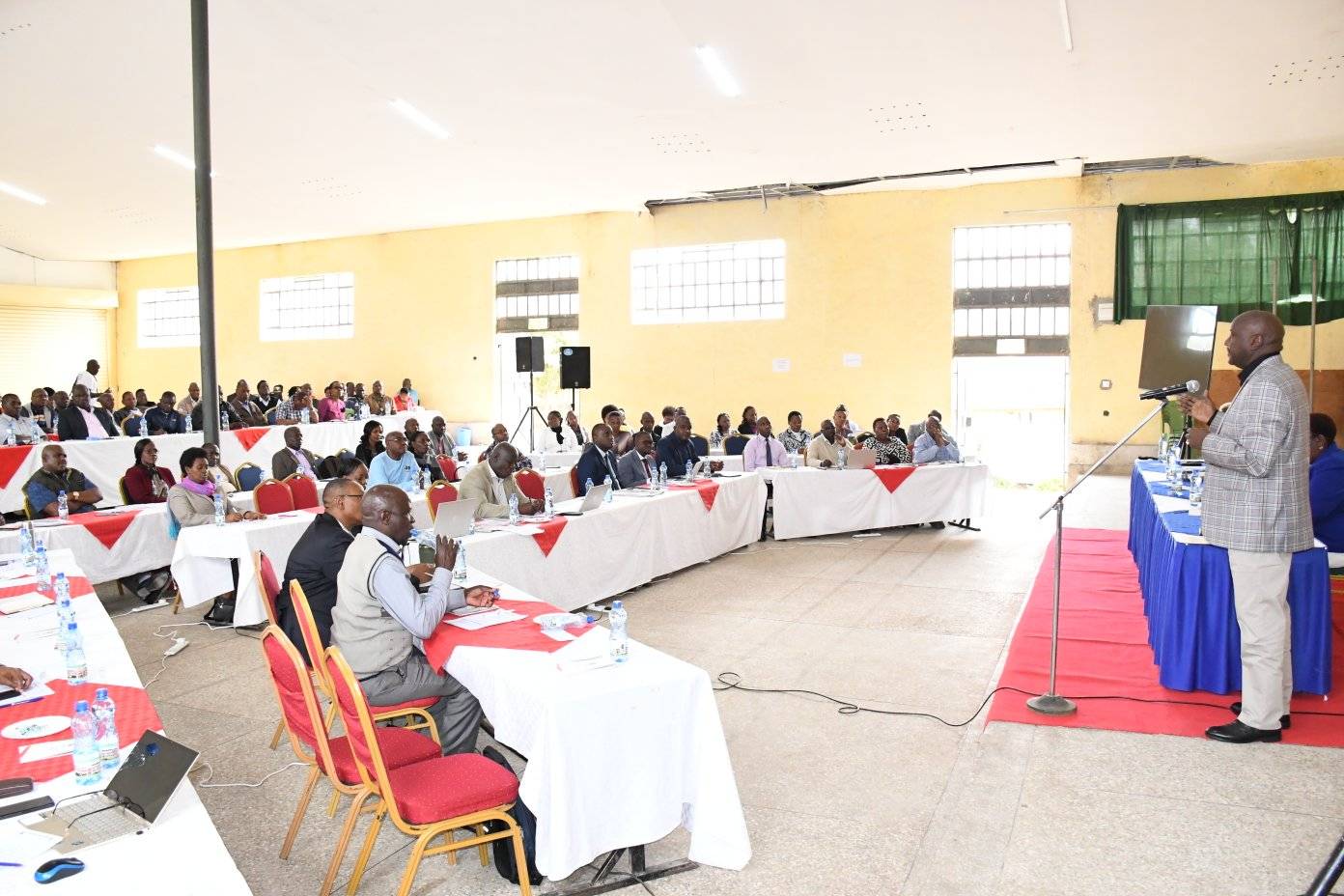 The official opening of the Heads and Deputies of Human Resource Management and Development Units workshop at the Rift valley Institute of Science and Technology in Nakuru County by Public Service Principal Secretary, Mr. Amos Gathecha.