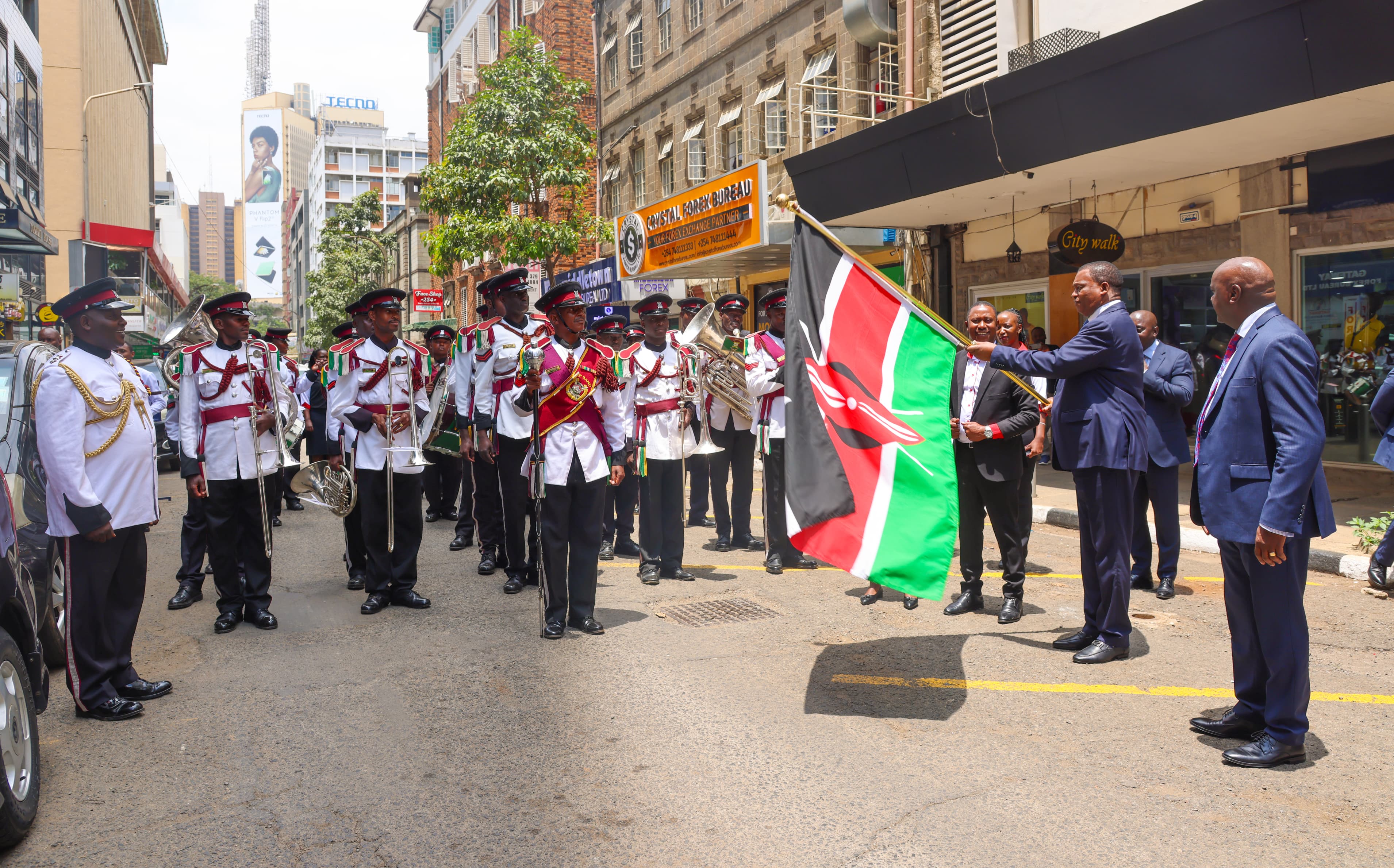 CS flagging off Huduma Customer service Procession