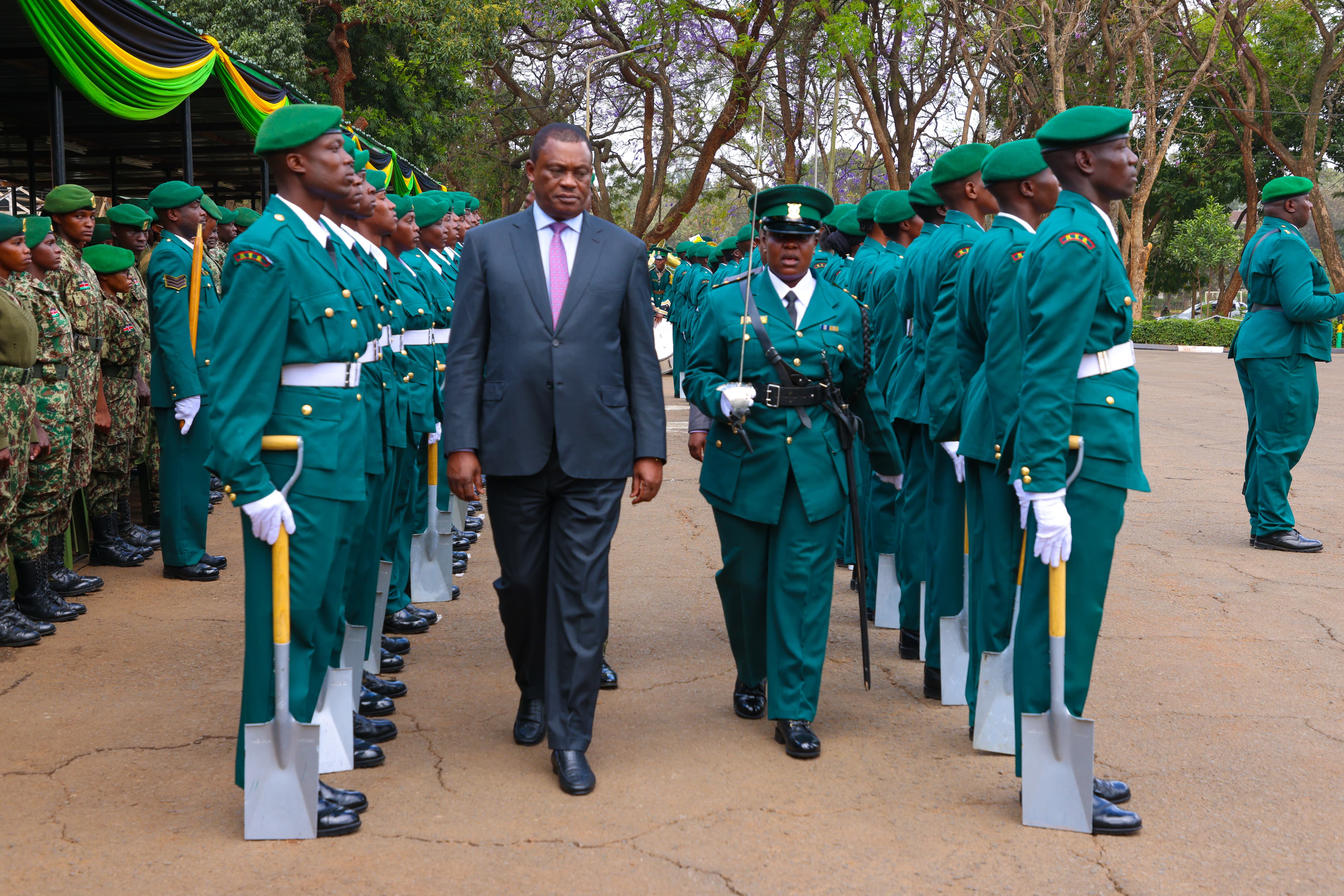 Hon J.B Muturi  inspects  NYS Guard of Honour 