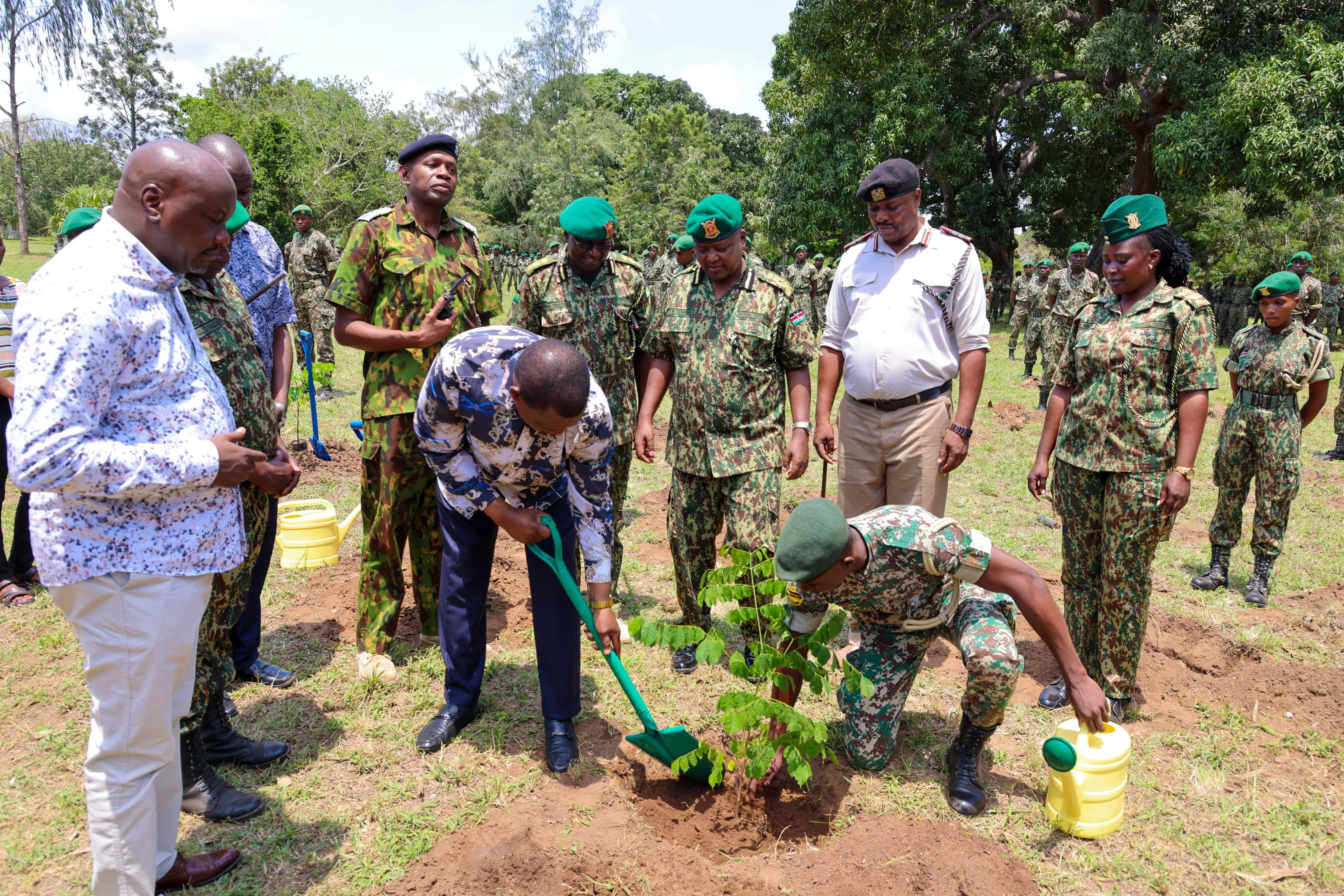 CS plants trees at the NYS Technical Training College Mombasa