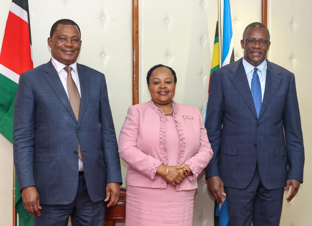 CS Public Service Hon. JB Muturi, Secretary To Cabinet Ms. Mercy Wanjau and Deputy Chief of Staff Performance and Delivery Hon. Eliud Owalo