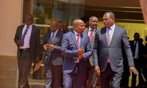 CS for Public Service and Human Capital Development Justin Muturi joined President William Ruto at the official launch of the Strategic Framework for the National Police Service, Kenya Prisons Service, and National Youth Service held at the Kenya School of Government, Lower Kabete