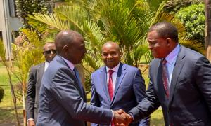 CS for Public Service and Human Capital Development Justin Muturi joined President William Ruto at the official launch of the Strategic Framework for the National Police Service, Kenya Prisons Service, and National Youth Service held at the Kenya School of Government, Lower Kabete