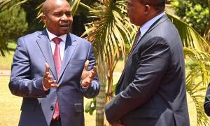 CS for Public Service and Human Capital Development Justin Muturi joined President William Ruto at the official launch of the Strategic Framework for the National Police Service, Kenya Prisons Service, and National Youth Service held at the Kenya School of Government, Lower Kabete