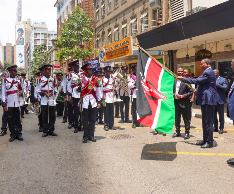 CS flagging off Huduma Customer service Procession