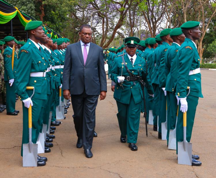 Hon J.B Muturi  inspects  NYS Guard of Honour 