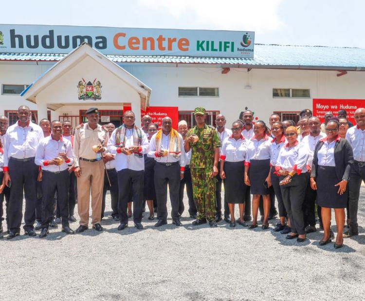 CS in Group Photo with Kilifi Huduma Centre Staff